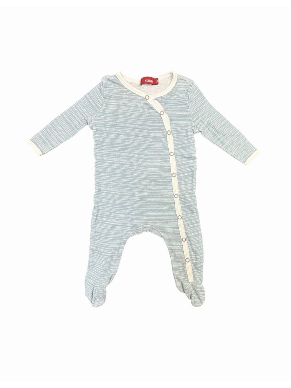 Milkbarn Organic Cotton Blue Stripe Footed Sleeper Baby Size 0-3 Months